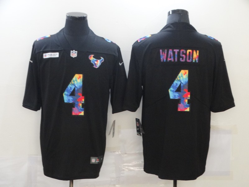 Men's Houston Texans #4 Deshaun Watson 2020 Black Crucial Catch Limited Stitched Jersey